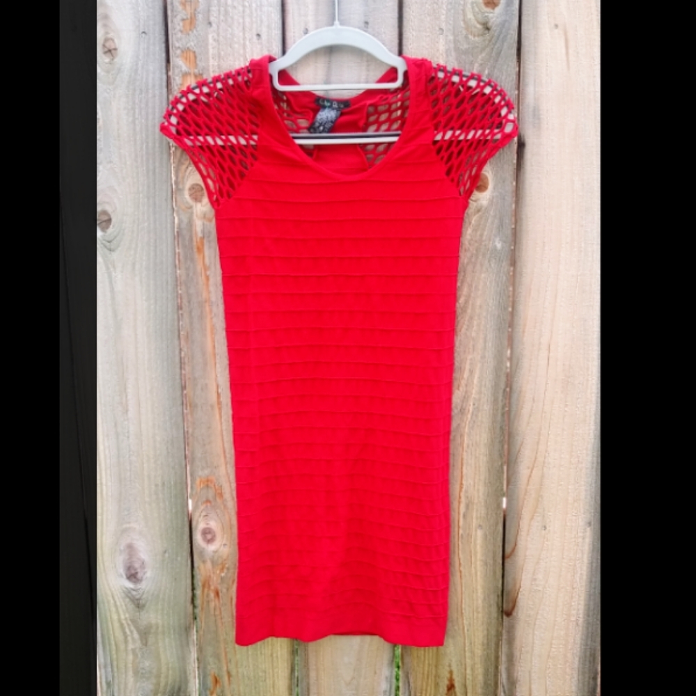 Red mini dress